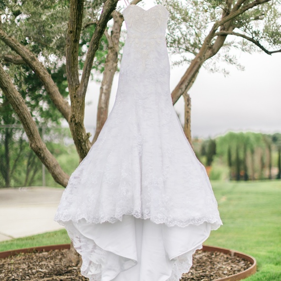 White crystal detailing bridal wedding dress